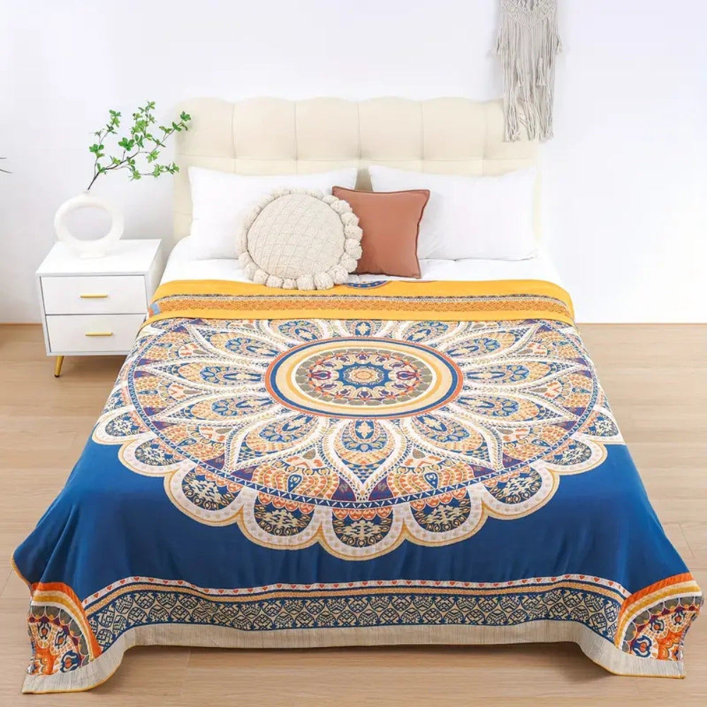 Reversible Blanket Jacquard Lotus Tear-Resistant Cotton