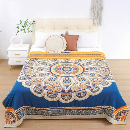 Reversible Blanket Jacquard Lotus Tear-Resistant Cotton