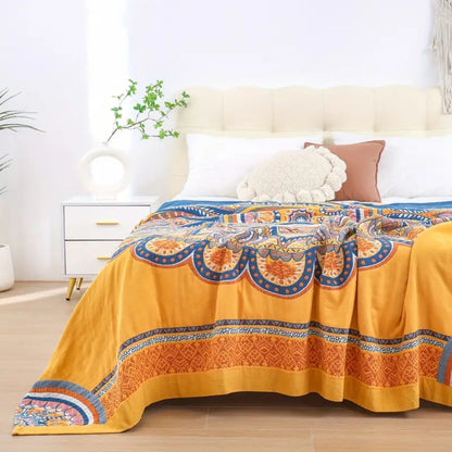 Reversible Blanket Jacquard Lotus Tear-Resistant Cotton
