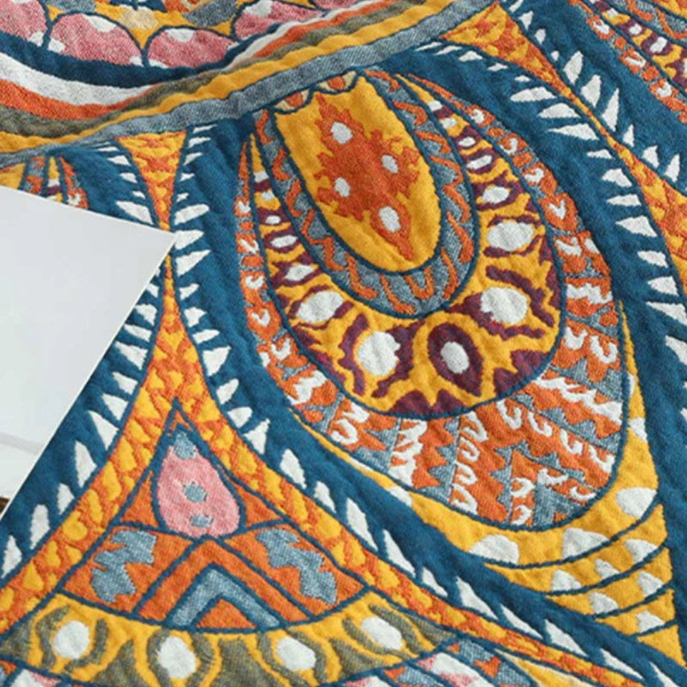 Reversible Blanket Jacquard Lotus Tear-Resistant Cotton