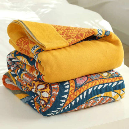 Reversible Blanket Jacquard Lotus Tear-Resistant Cotton