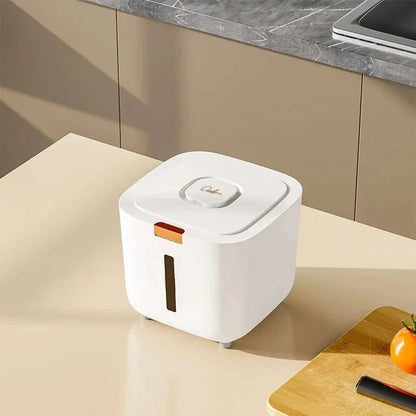 Rice Storage Bin Sealed Flip Lid Level View Window