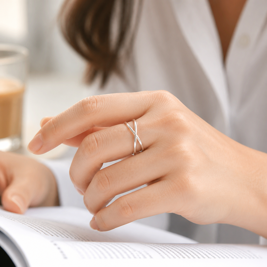 Ring Adjustable Sterling Silver Hypoallergenic