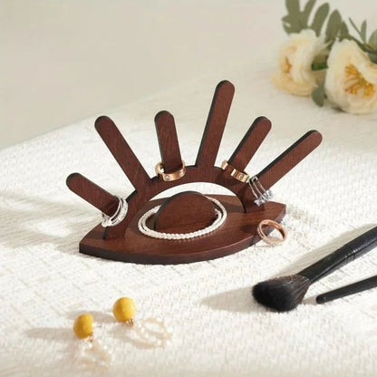 Ring Organizer Wooden Six-Column Space-Saving