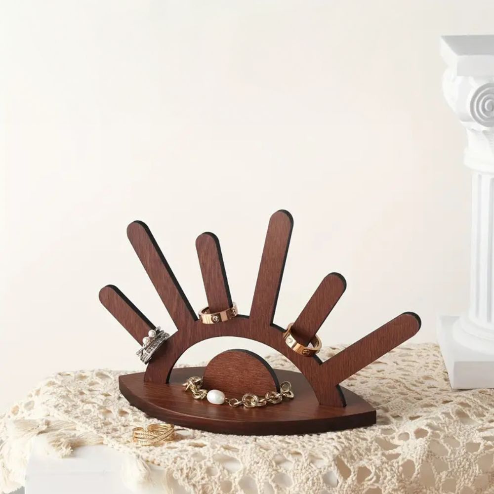 Ring Organizer Wooden Six-Column Space-Saving