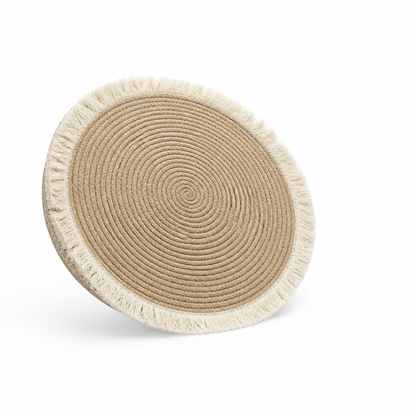 Round Braided Rug Non-Slip Backing Machine Washable