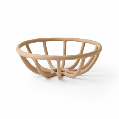 Round Fruit Bowl Sculptural Open-Arch Curved Feet