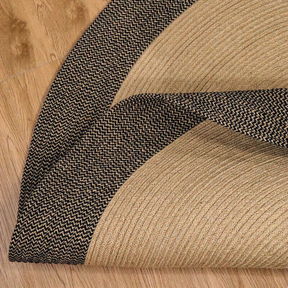 Round Jute Rug Handwoven Braided Reversible Low-Shedding