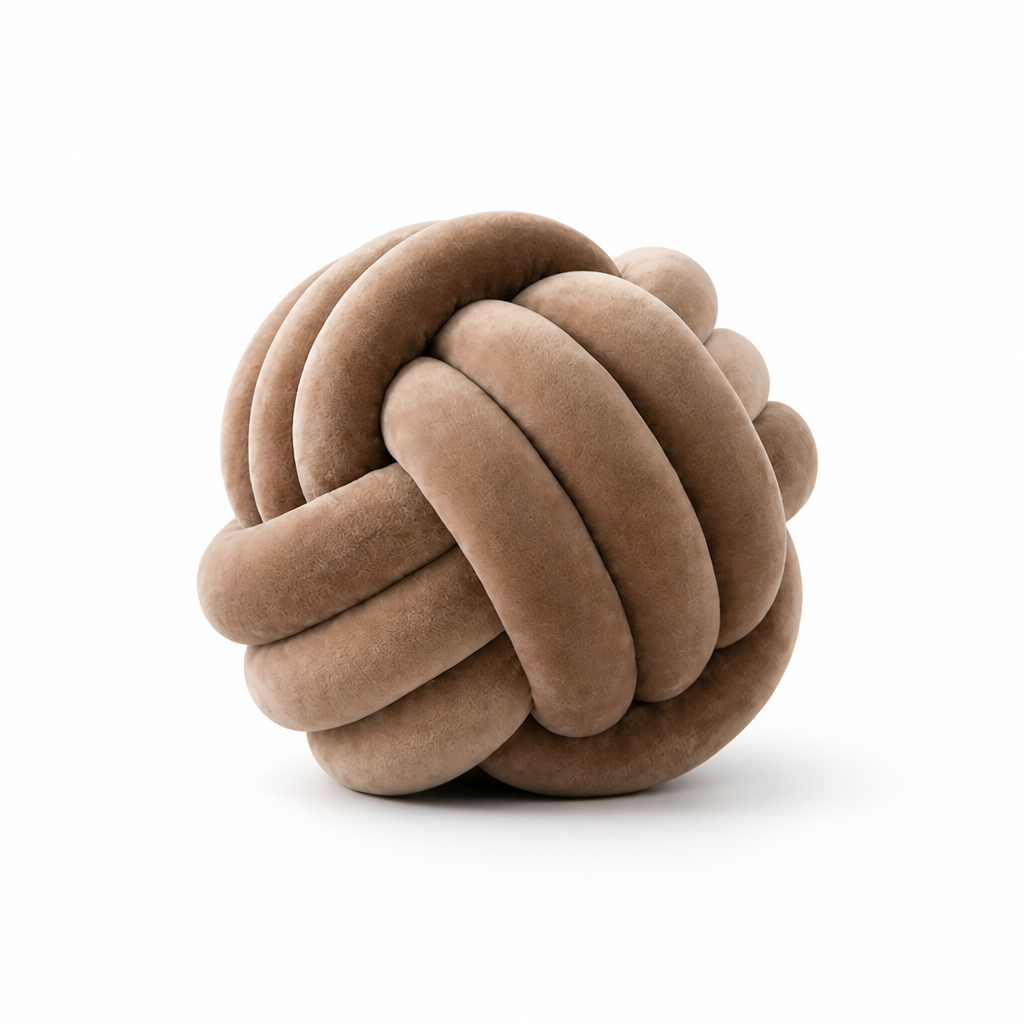 Round Knot Cushion Velvety Handmade & Machine Washable