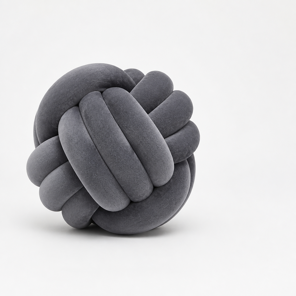 Round Knot Cushion Velvety Handmade & Machine Washable