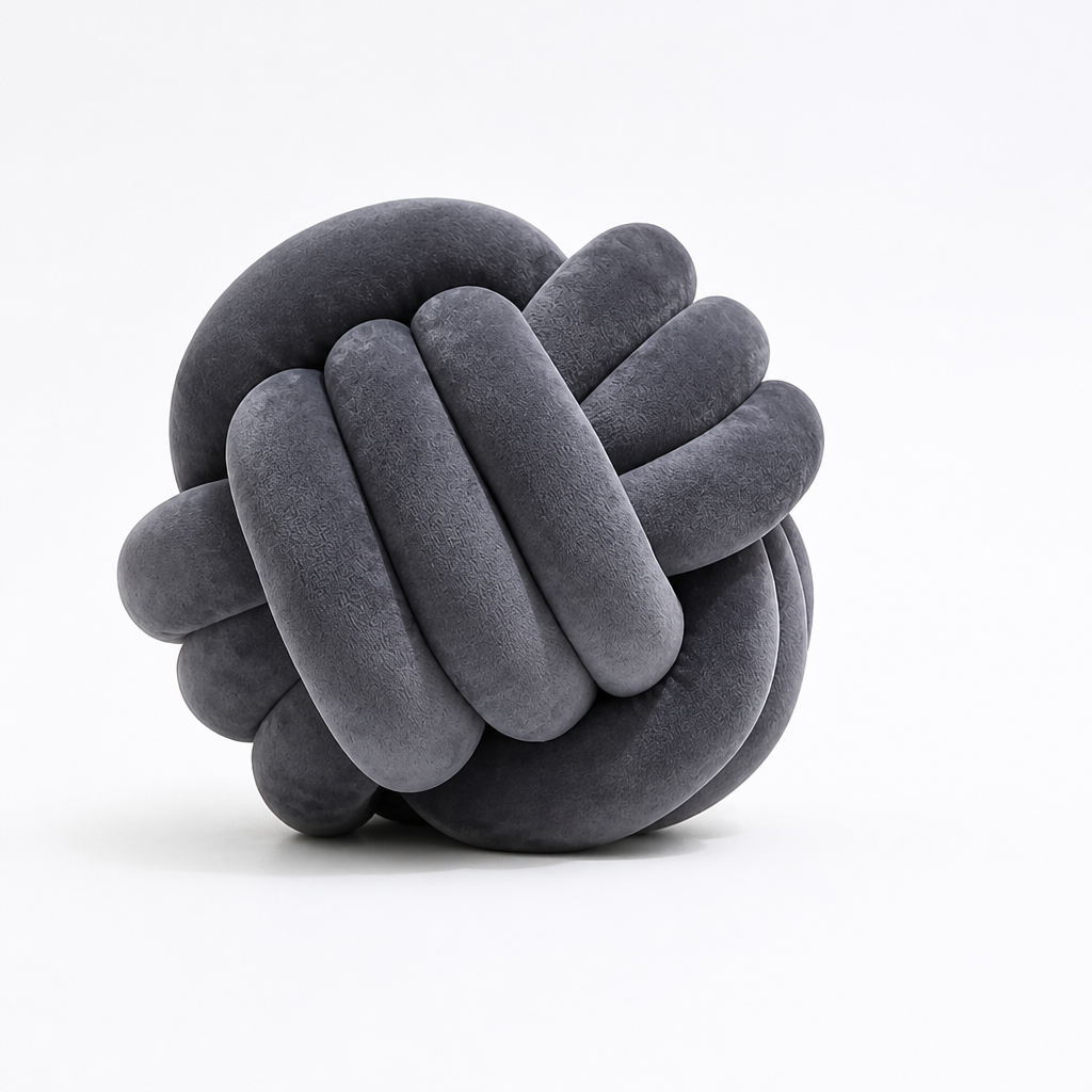 Round Knot Cushion Velvety Handmade & Machine Washable
