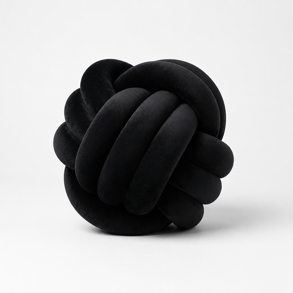Round Knot Cushion Velvety Handmade & Machine Washable