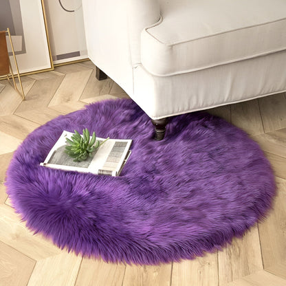 Round Rug Cloud-Soft Velvet Non-Slip Backing