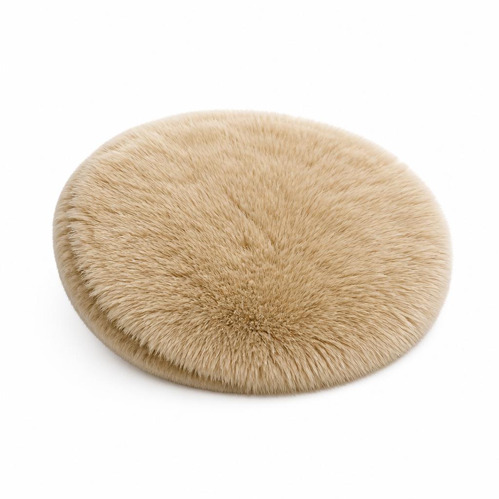 Round Rug High Plush Pile Machine Woven