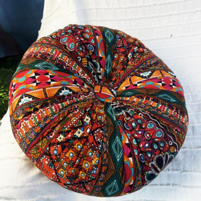 Round Seat Cushion Boho Geometric Microfiber Machine Washable