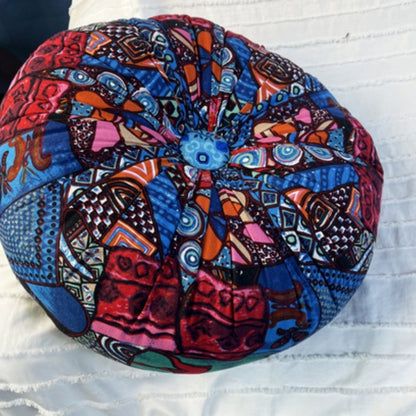 Round Seat Cushion Boho Geometric Microfiber Machine Washable