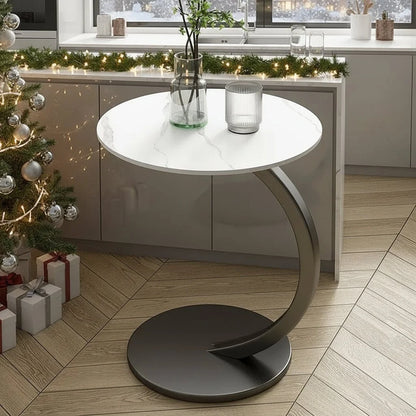 Round Side Table Wood & Steel Reinforced Frame