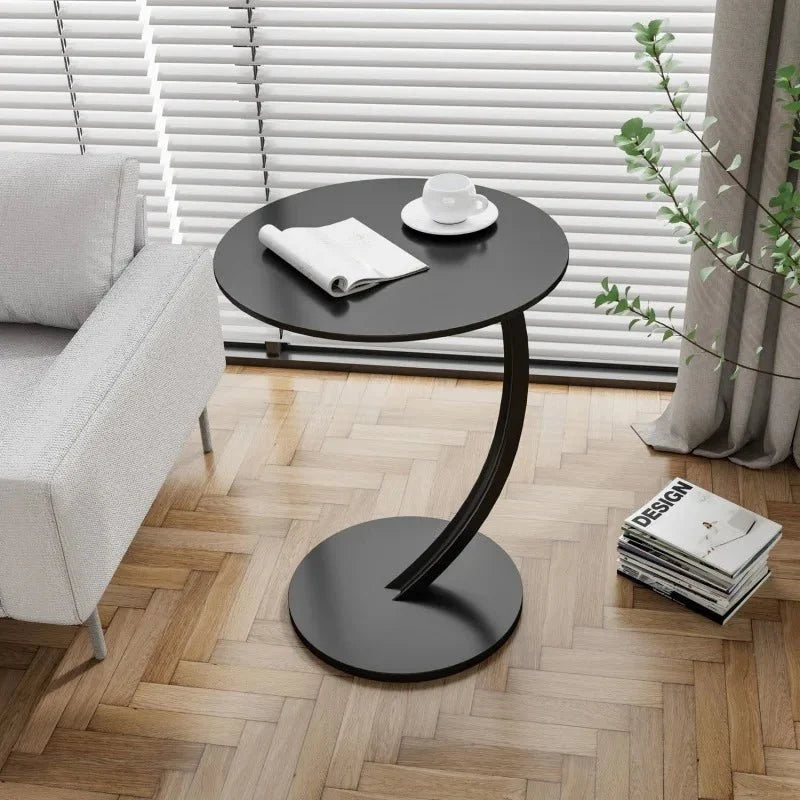 Round Side Table Wood & Steel Reinforced Frame