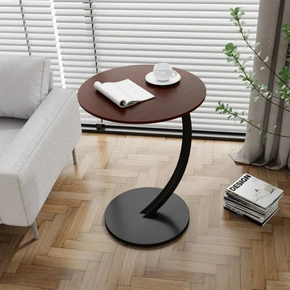 Round Side Table Wood & Steel Reinforced Frame