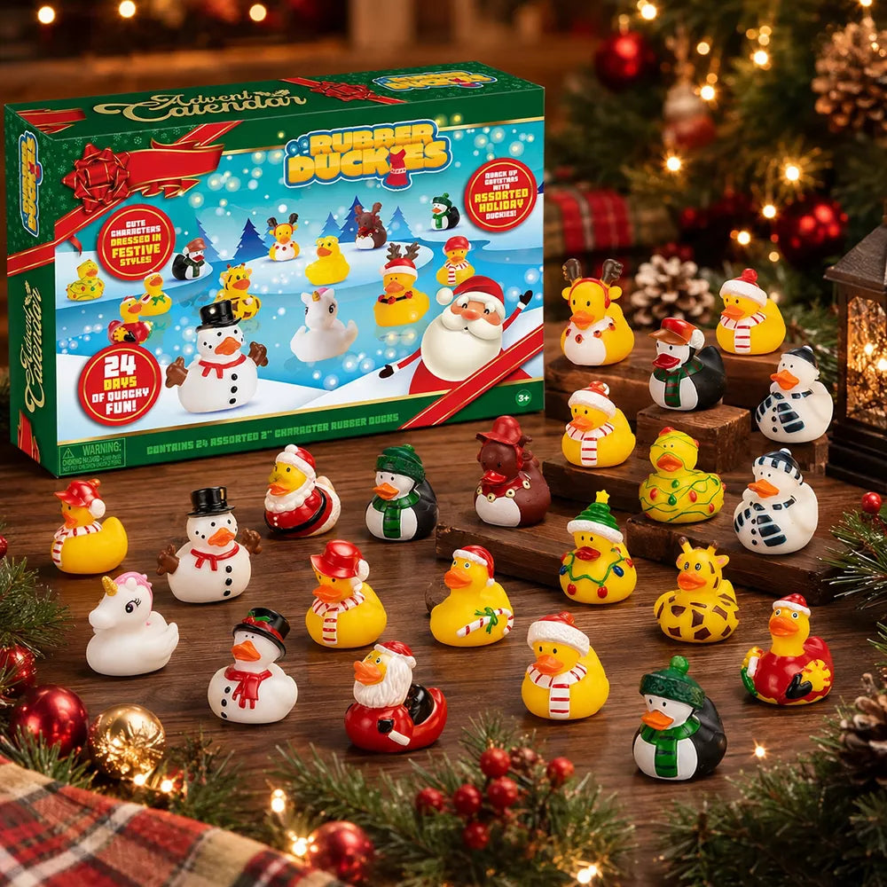 Rubber Duck Advent Calendar 24 Collectible Floating Bath Toys