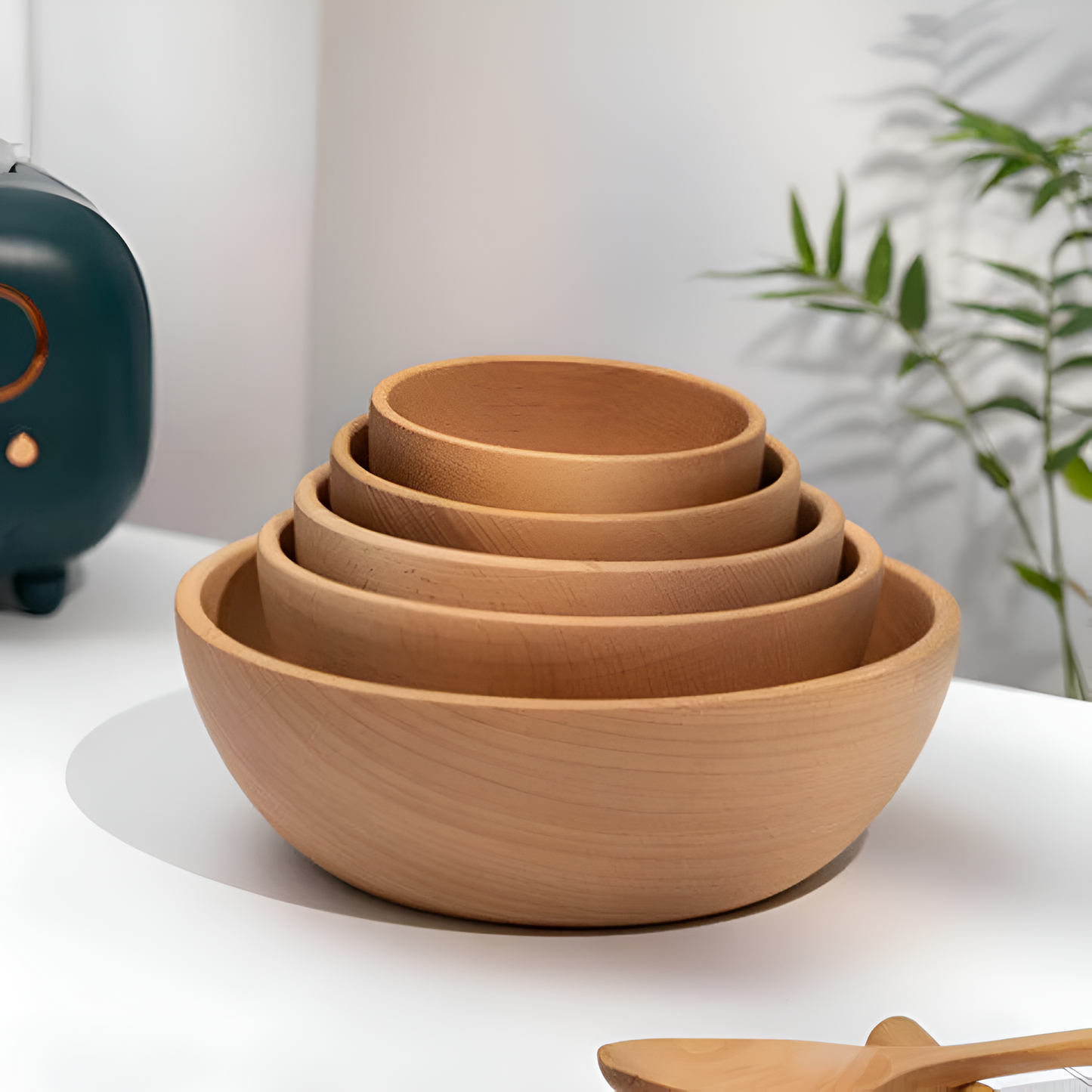 Salad Bowl Handcrafted Beech Wood Heat & Stain Resistant