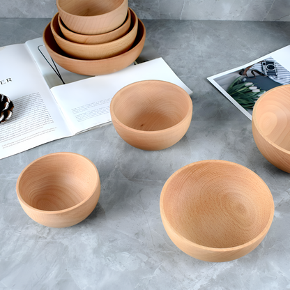 Salad Bowl Handcrafted Beech Wood Heat & Stain Resistant