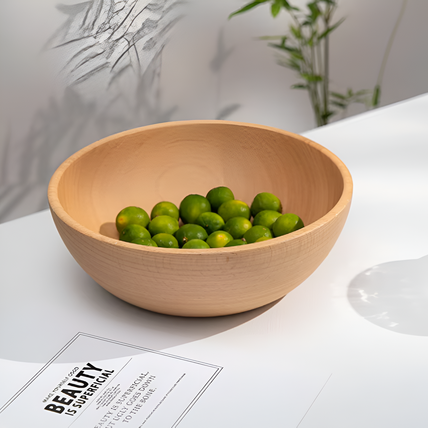 Salad Bowl Handcrafted Beech Wood Heat & Stain Resistant