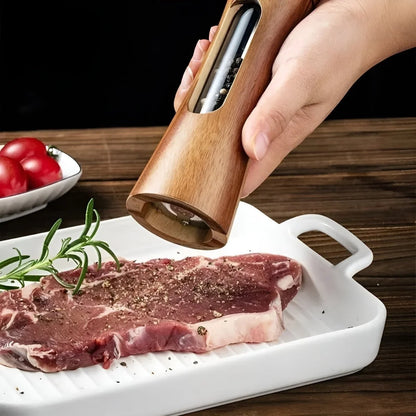 Salt And Pepper Mills Natural Wood Adjustable Grind