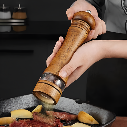 Salt & Pepper Grinder Set Natural Oak Adjustable Grind