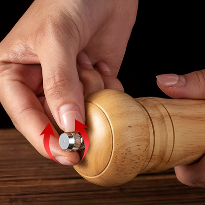 Salt & Pepper Grinder Set Natural Oak Adjustable Grind
