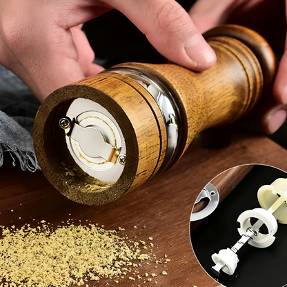 Salt & Pepper Grinder Set Natural Oak Adjustable Grind