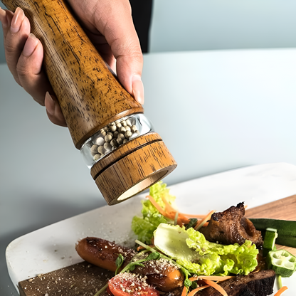 Salt & Pepper Grinder Set Natural Oak Adjustable Grind