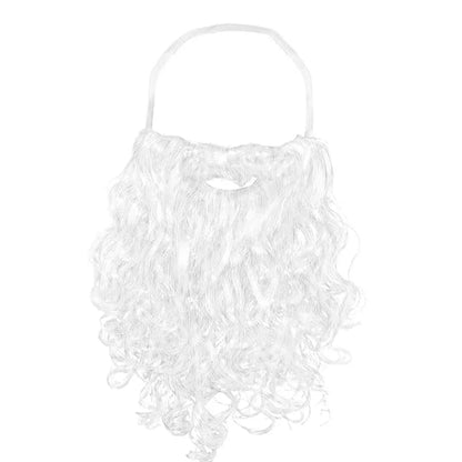 Santa Beard Long Curly Synthetic Hair Adjustable Elastic Band