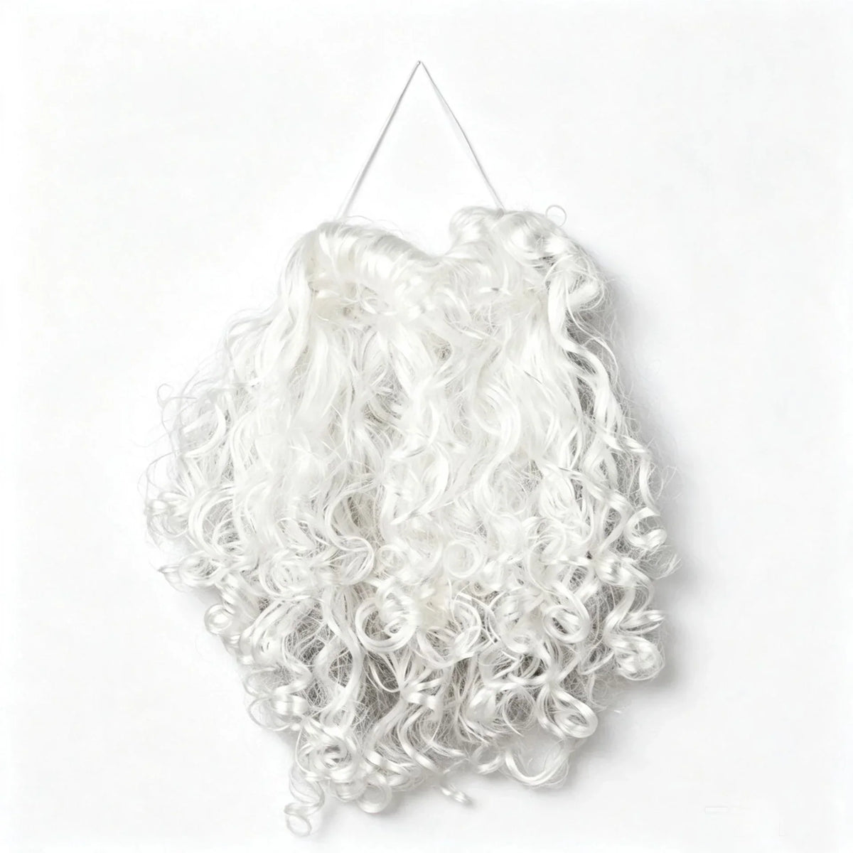 Santa Beard Long Curly Synthetic Hair Adjustable Elastic Band