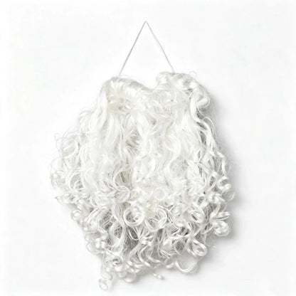 Santa Beard Long Curly Synthetic Hair Adjustable Elastic Band