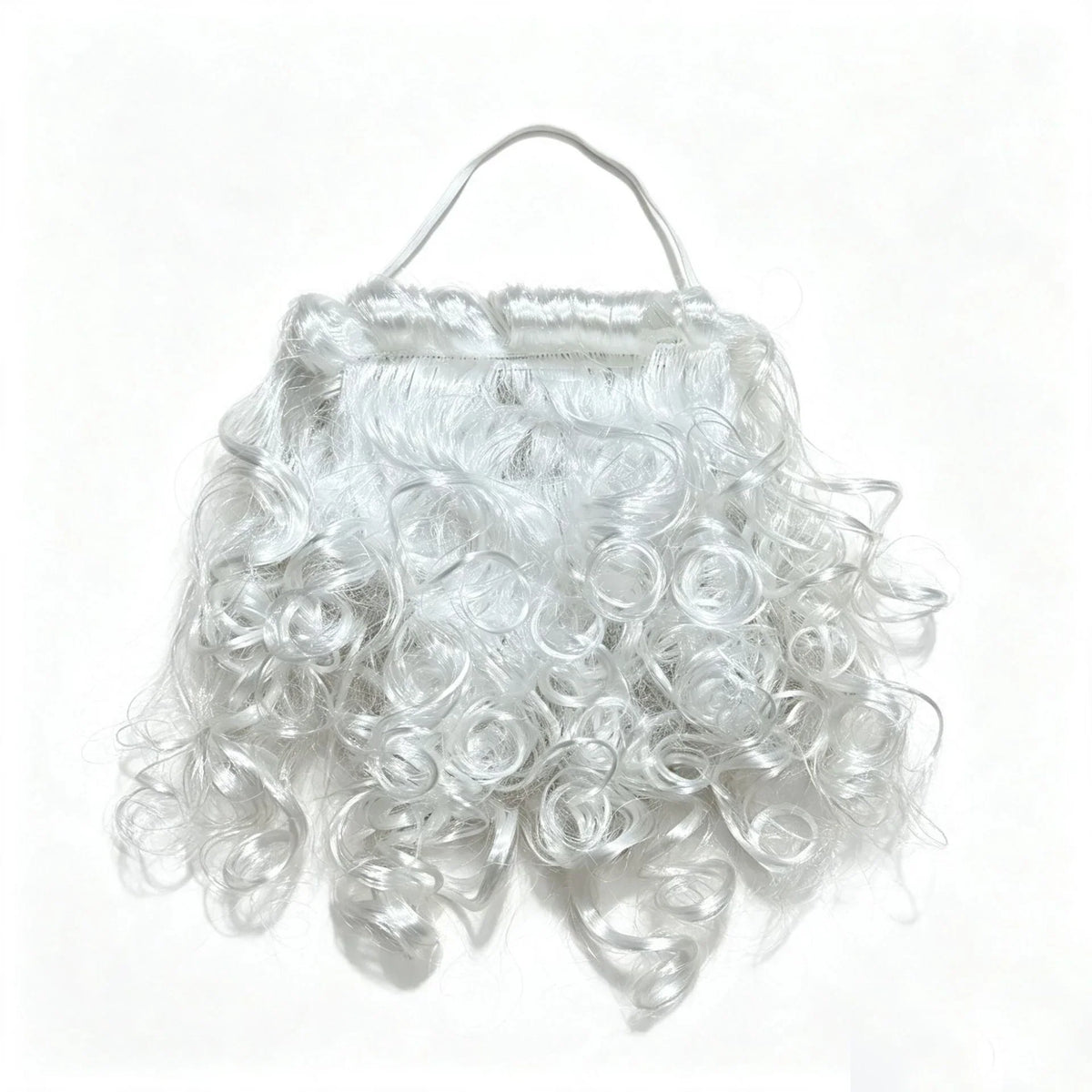 Santa Beard Long Curly Synthetic Hair Adjustable Elastic Band