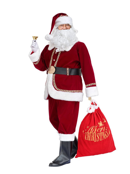 Santa Costume Burgundy 11-Piece Adult Set