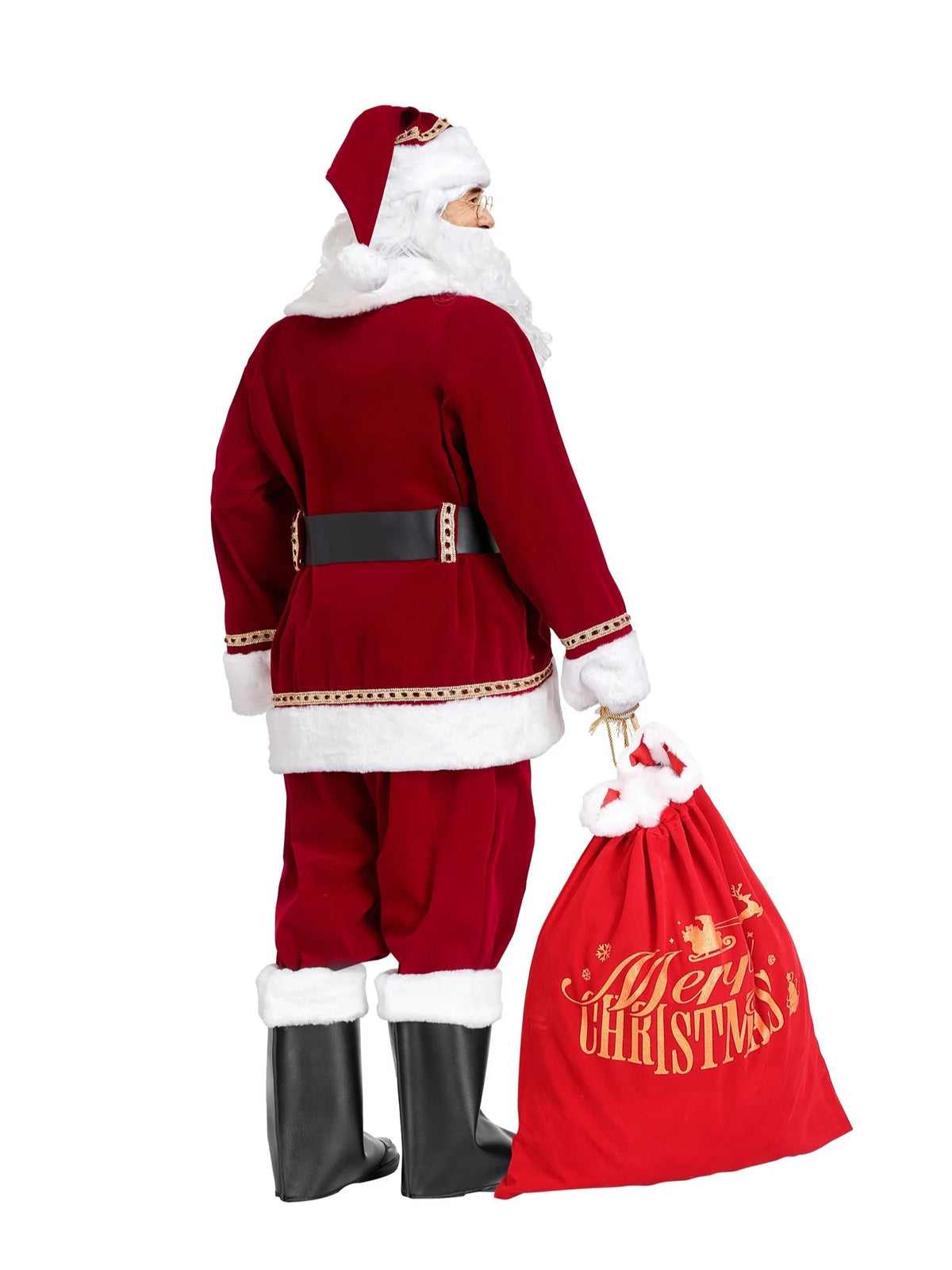 Santa Costume Burgundy 11-Piece Adult Set
