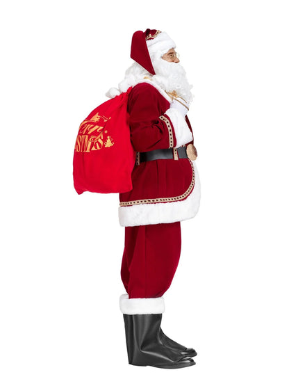 Santa Costume Burgundy 11-Piece Adult Set