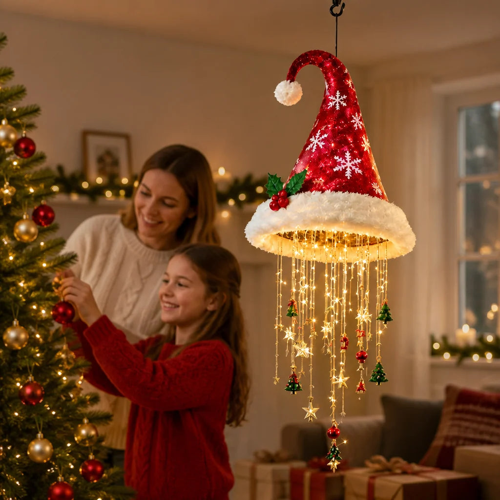 Santa Hat Decorative LED String Lights Five Festive Styles