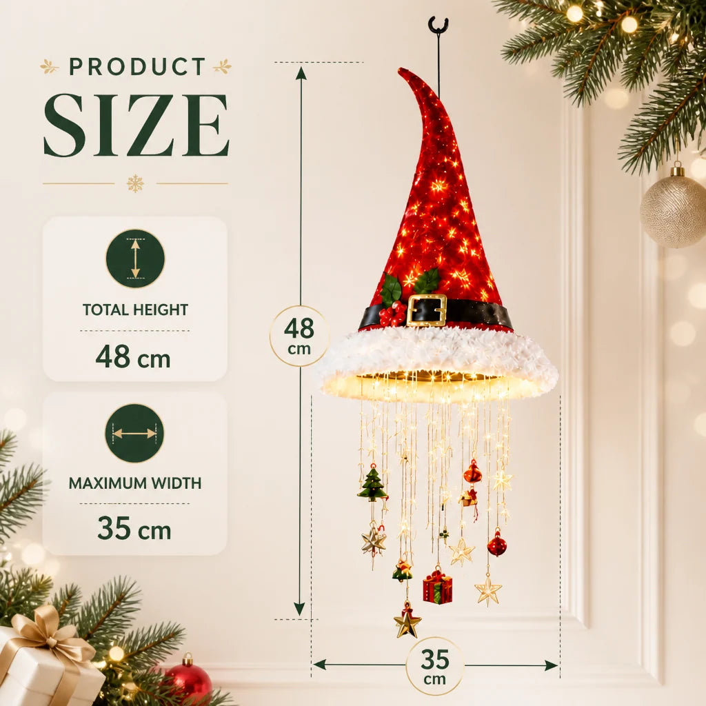 Santa Hat Decorative LED String Lights Five Festive Styles