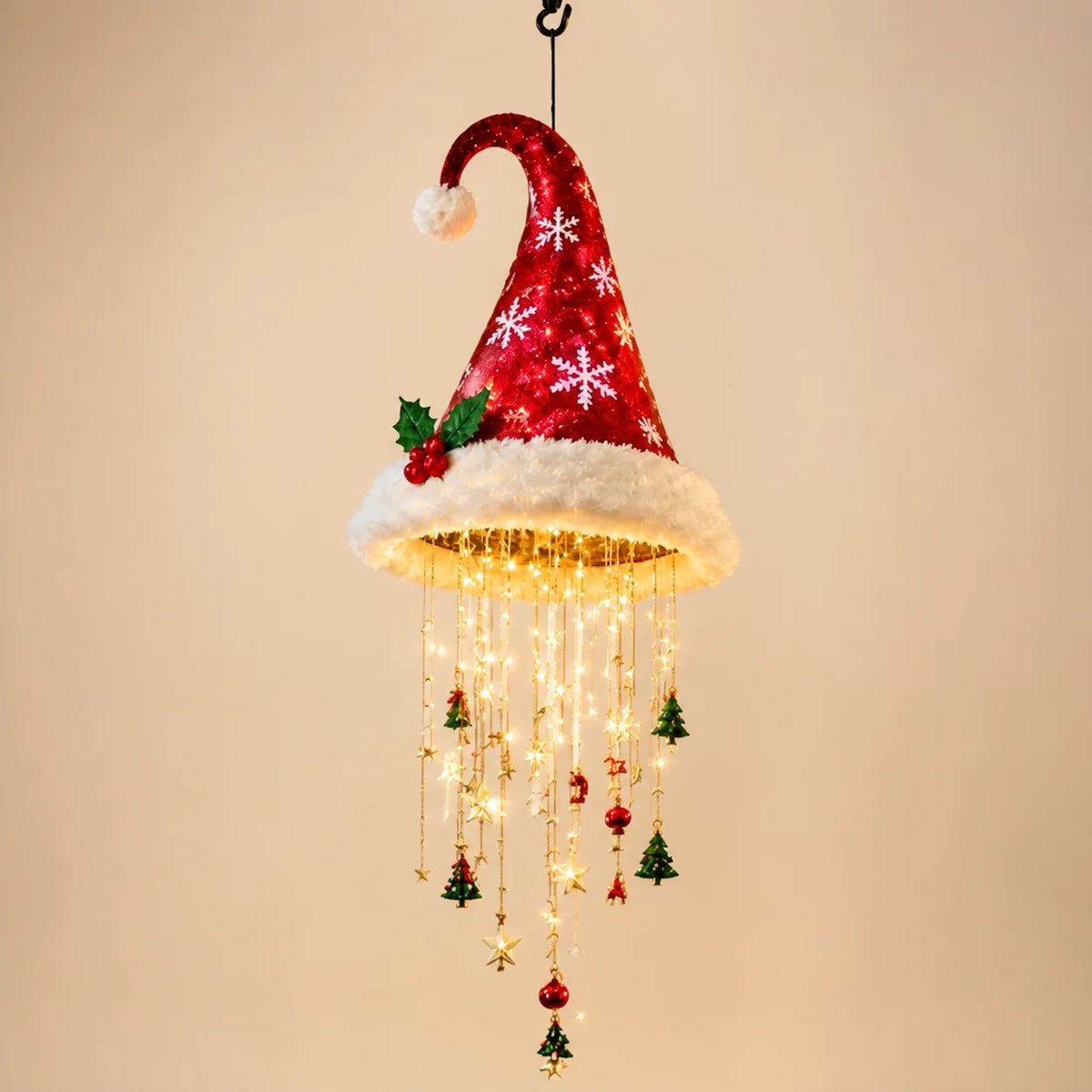 Santa Hat Decorative LED String Lights Five Festive Styles