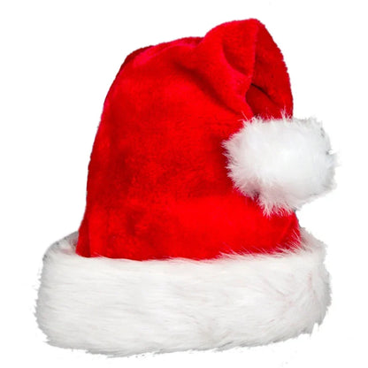 Santa Hat Fleece White Faux Fur Trim