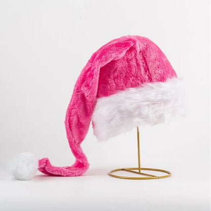 Santa Hat Soft Fleece Faux Fur Trim & Pom-Pom