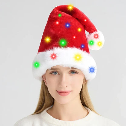 Santa Hat Soft Fleece Faux Fur Trim & Pom-Pom