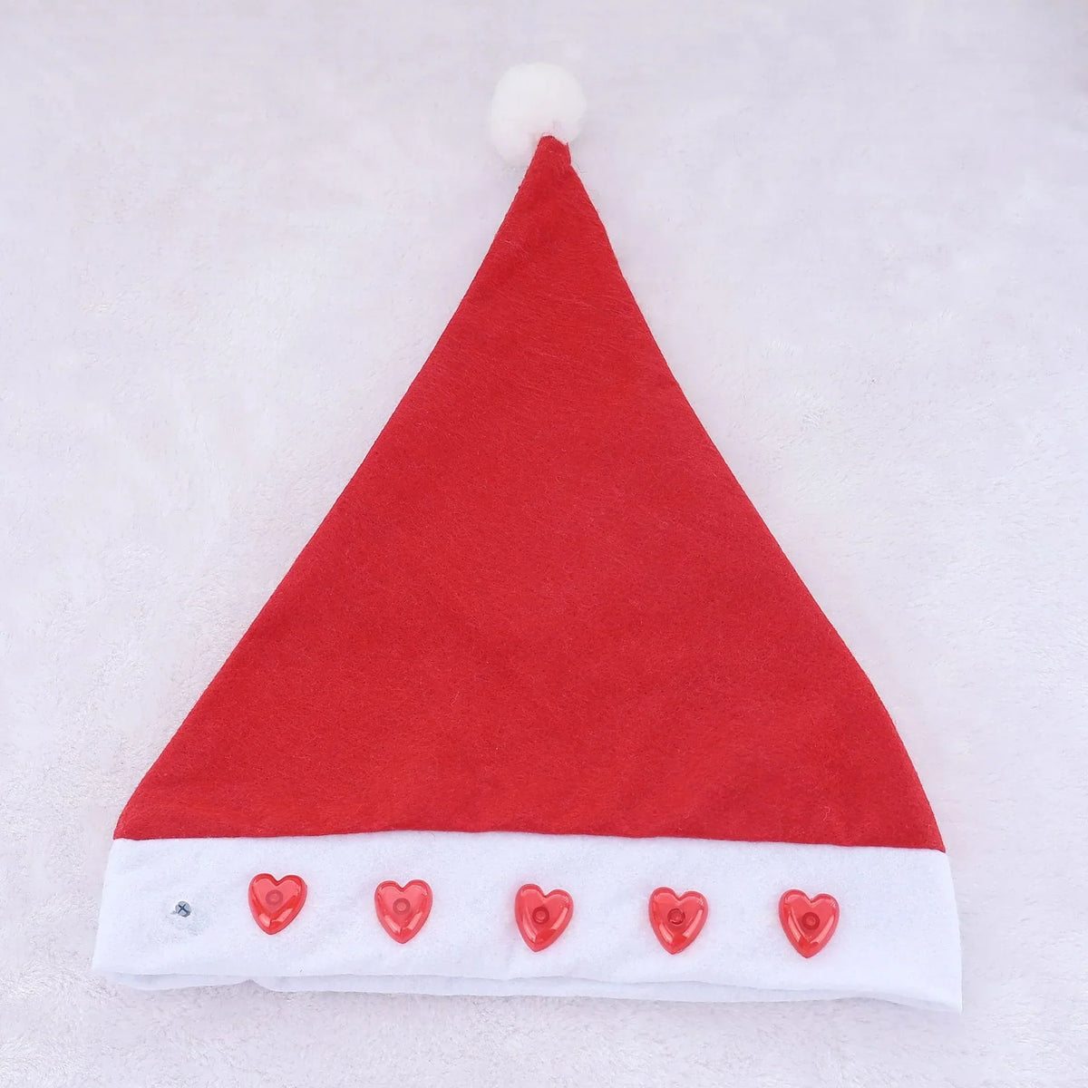 Santa Hat Soft Fleece Faux Fur Trim & Pom-Pom