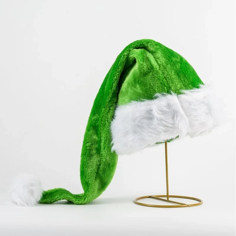 Santa Hat Soft Fleece Faux Fur Trim & Pom-Pom