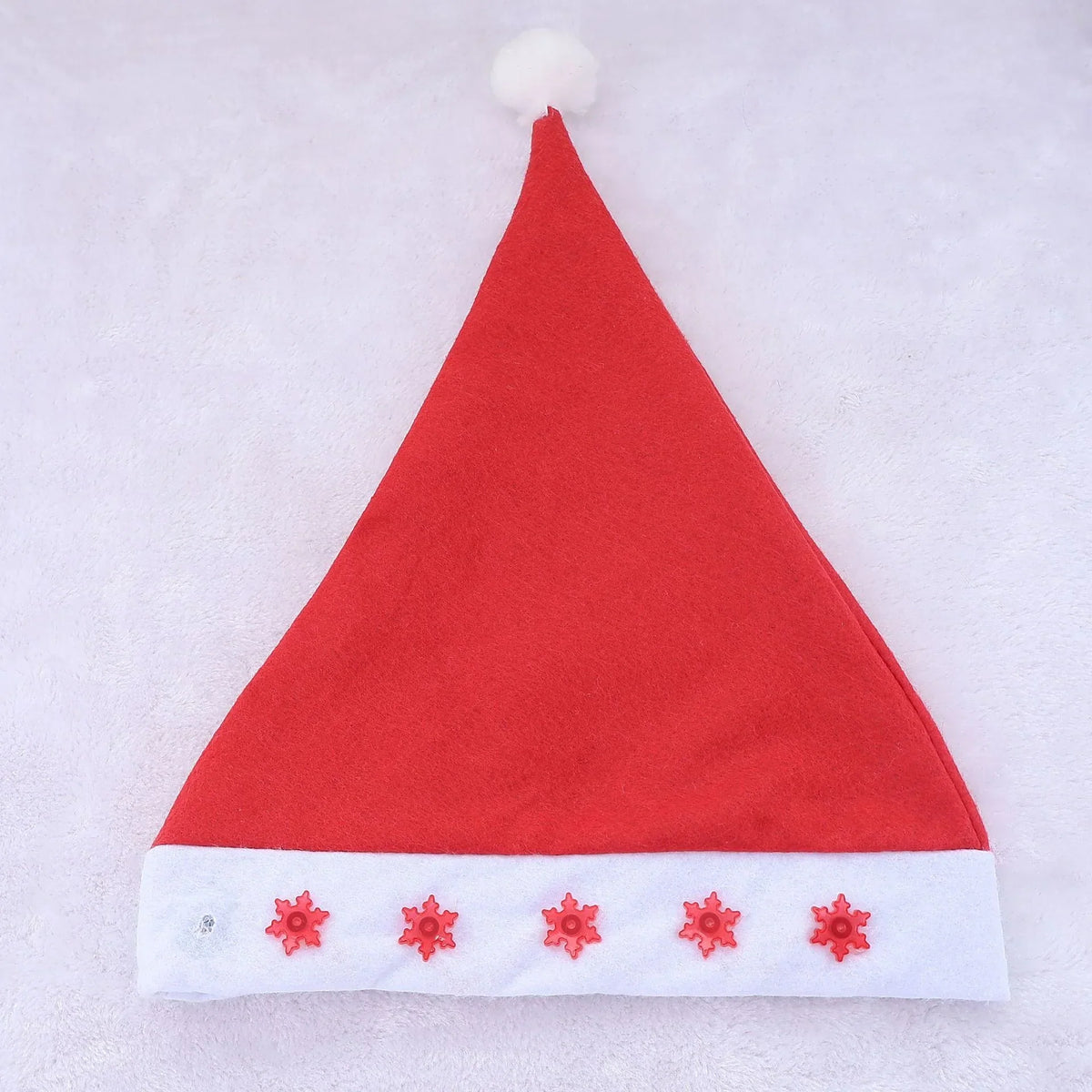 Santa Hat Soft Fleece Faux Fur Trim & Pom-Pom