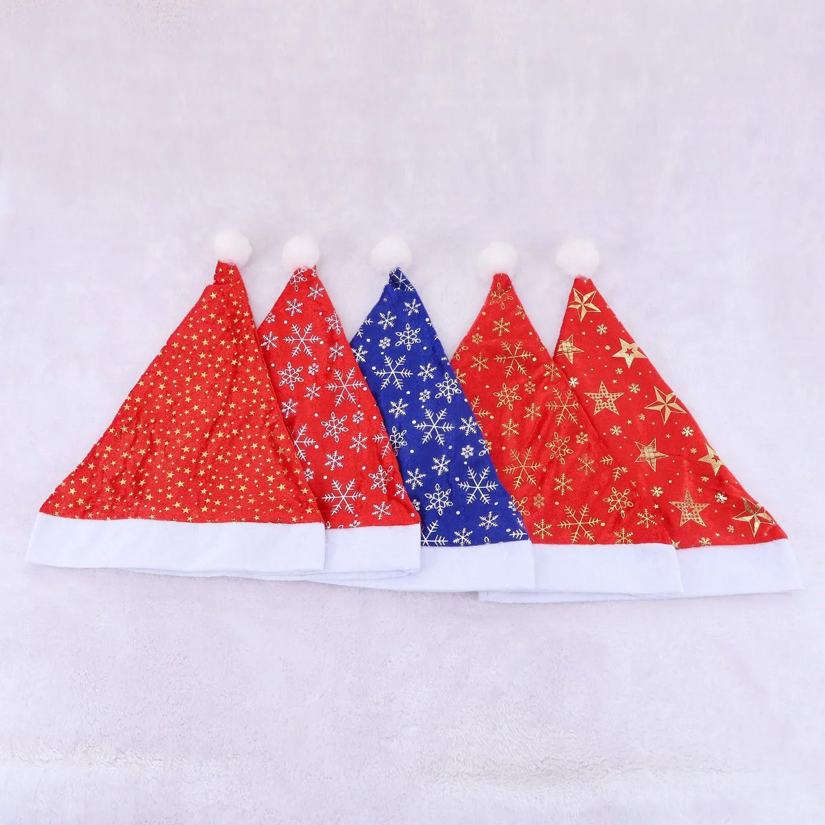 Santa Hat Soft Fleece Faux Fur Trim & Pom-Pom