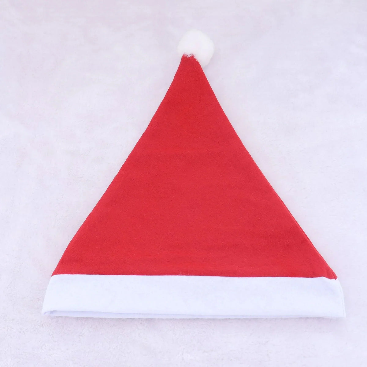 Santa Hat Soft Fleece Faux Fur Trim & Pom-Pom